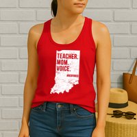 Indiana Teachers Red For Ed Mom Voice Womens Tank Top