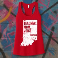 Indiana Teachers Red For Ed Mom Voice Womens Tank Top