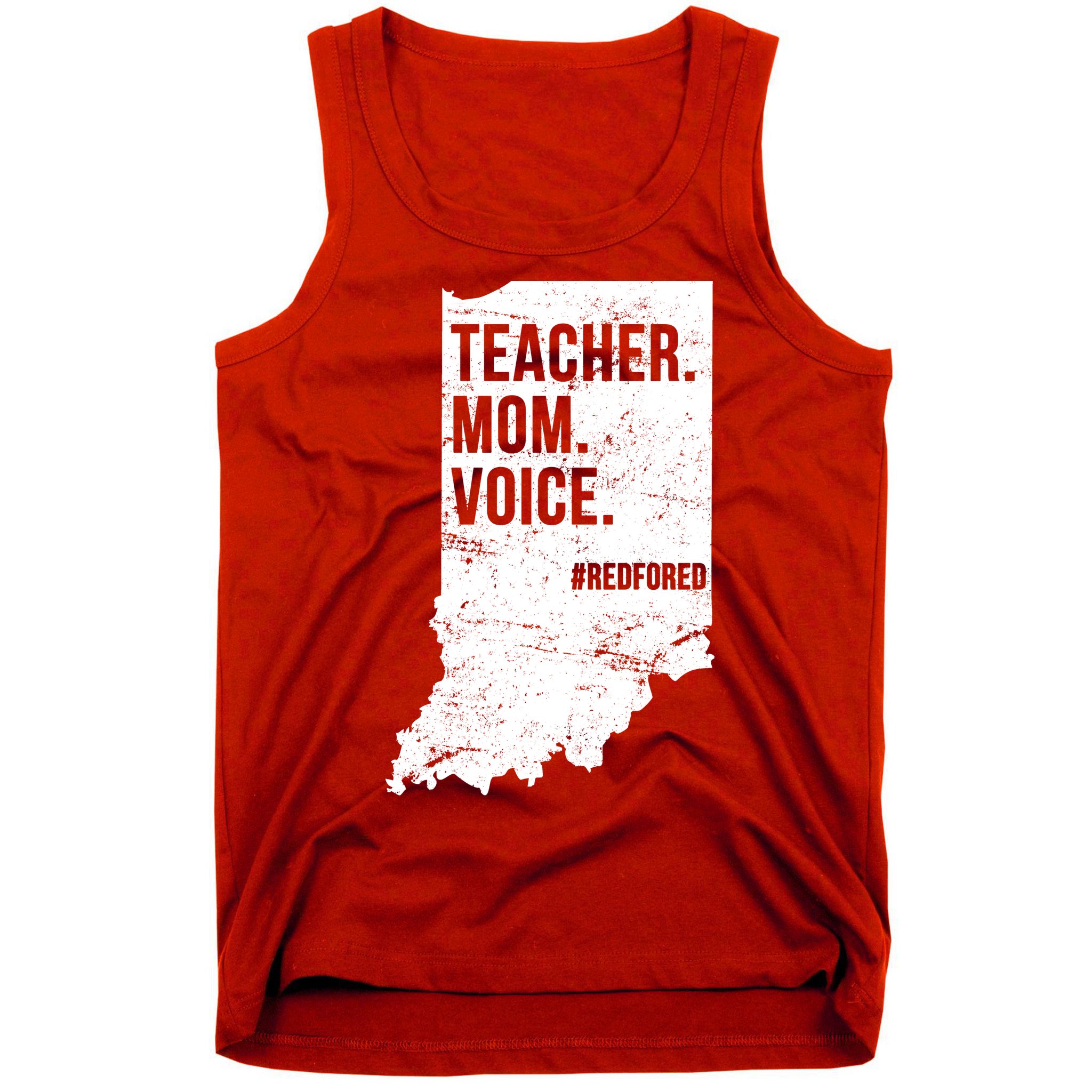 Indiana Teachers Red For Ed Mom Voice Tank Top