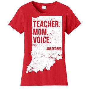 Indiana Teachers Red For Ed Mom Voice Women's T-Shirt