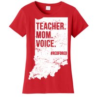 Indiana Teachers Red For Ed Mom Voice Women's T-Shirt