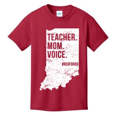 Indiana Teachers Red For Ed Mom Voice Kids T-Shirt