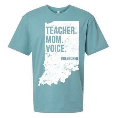 Indiana Teachers Red For Ed Mom Voice Sueded Cloud Jersey T-Shirt