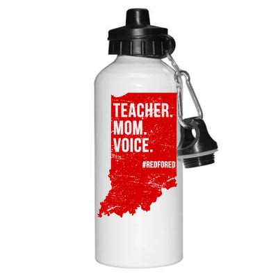 Indiana Teachers Red For Ed Mom Voice Aluminum Water Bottle