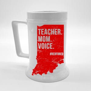 Indiana Teachers Red For Ed Mom Voice Beer Stein