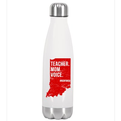 Indiana Teachers Red For Ed Mom Voice Stainless Steel Insulated Water Bottle