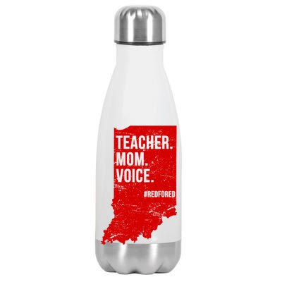 Indiana Teachers Red For Ed Mom Voice Stainless Steel Insulated Water Bottle