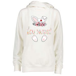 Icu Nurse Easter Nurse Floral Bunny Cute Gift Womens Funnel Neck Pullover Hood