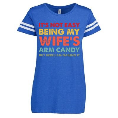 ItS Not Easy Being My WifeS Arm Candy Retro Funny Husband Enza Ladies Jersey Football T-Shirt