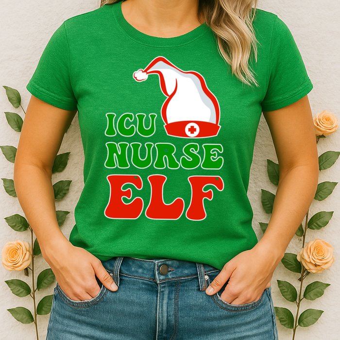 ICU Nurse Elf Womens T-Shirt