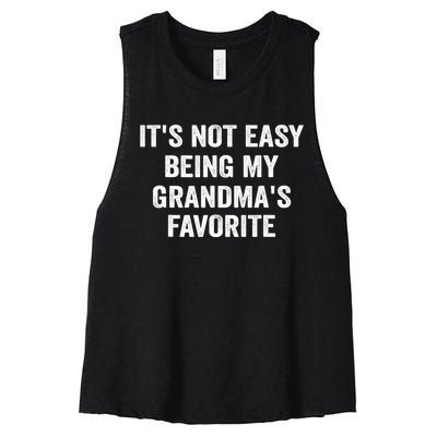 It's Not Easy Being My Grandma's Favorite Retro Women's Racerback Cropped Tank