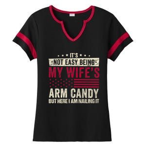 Its Not Easy Being My WifeS Arm Candy Ladies Halftime Notch Neck Tee