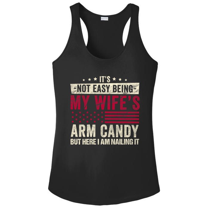 Its Not Easy Being My WifeS Arm Candy Ladies PosiCharge Competitor Racerback Tank