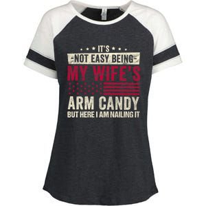 Its Not Easy Being My WifeS Arm Candy Enza Ladies Jersey Colorblock Tee