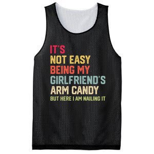 Its Not Easy Being My Girlfriends Arm Candy Retro Mesh Reversible Basketball Jersey Tank