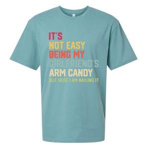 Its Not Easy Being My Girlfriends Arm Candy Retro Sueded Cloud Jersey T-Shirt