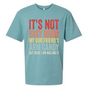 Its Not Easy Being My Girlfriends Arm Candy Retro Sueded Cloud Jersey T-Shirt