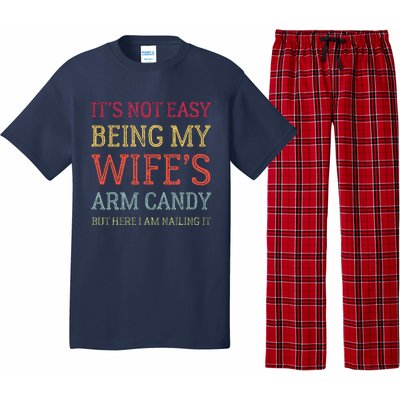 ItS Not Easy Being My WifeS Arm Candy Retro Funny Husband Pajama Set