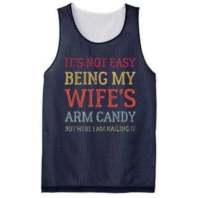 ItS Not Easy Being My WifeS Arm Candy Retro Funny Husband Mesh Reversible Basketball Jersey Tank