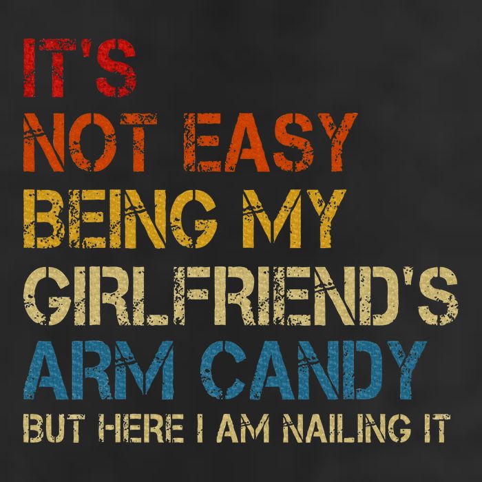 ItS Not Easy Being My GirlfriendS Arm Candy Am Nailing It Large Microfiber Waffle Golf Towel