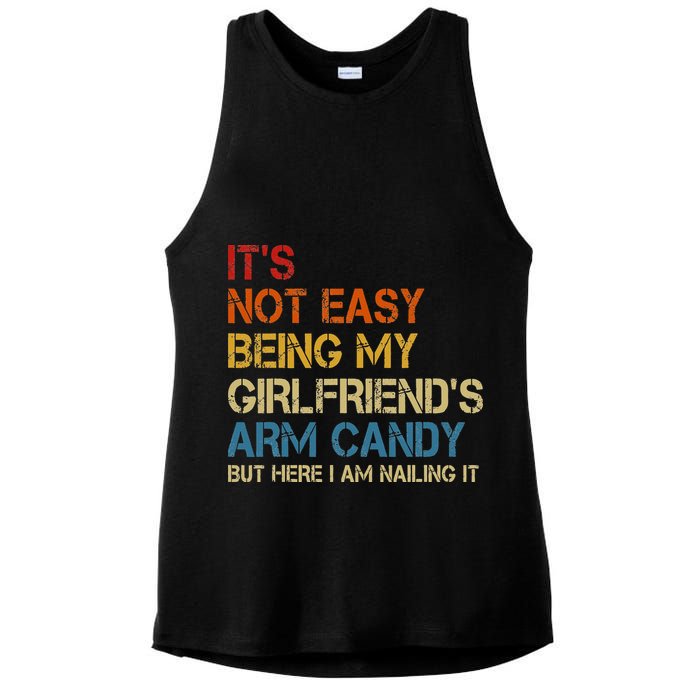 It's Not Easy Being My Girlfriend's Arm Candy Retro Ladies PosiCharge Tri-Blend Wicking Tank