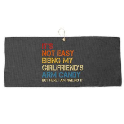 It's Not Easy Being My Girlfriend's Arm Candy Retro Large Microfiber Waffle Golf Towel