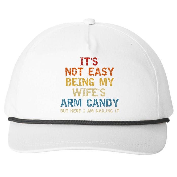 It's Not Easy Being My Wife's Arm Candy Vintage Snapback Five-Panel Rope Hat