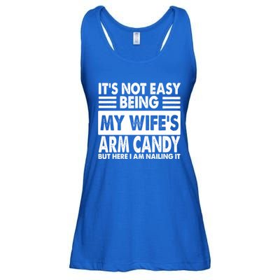 Its Not Easy Being My Wifes Arm Candy But Here I Am Nailing It Funny Ladies Essential Flowy Tank