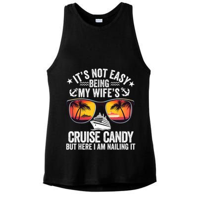 It's Not Easy Being My Wife's Cruise Candy Husband Cruise Ladies PosiCharge Tri-Blend Wicking Tank