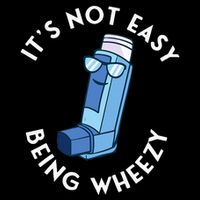 ItS Not Easy Being Wheezy Asthma Inhaler Allergy Sufferer Flat Bill Trucker Hat