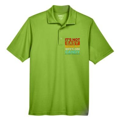 It's Not Easy Being My Wifes Arm Candy Husband Funny Vintage Men's Origin Performance Pique Polo