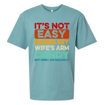 It's Not Easy Being My Wifes Arm Candy Husband Funny Vintage Sueded Cloud Jersey T-Shirt