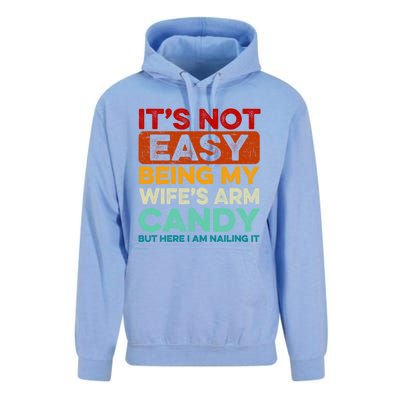 It's Not Easy Being My Wifes Arm Candy Husband Funny Vintage Unisex Surf Hoodie