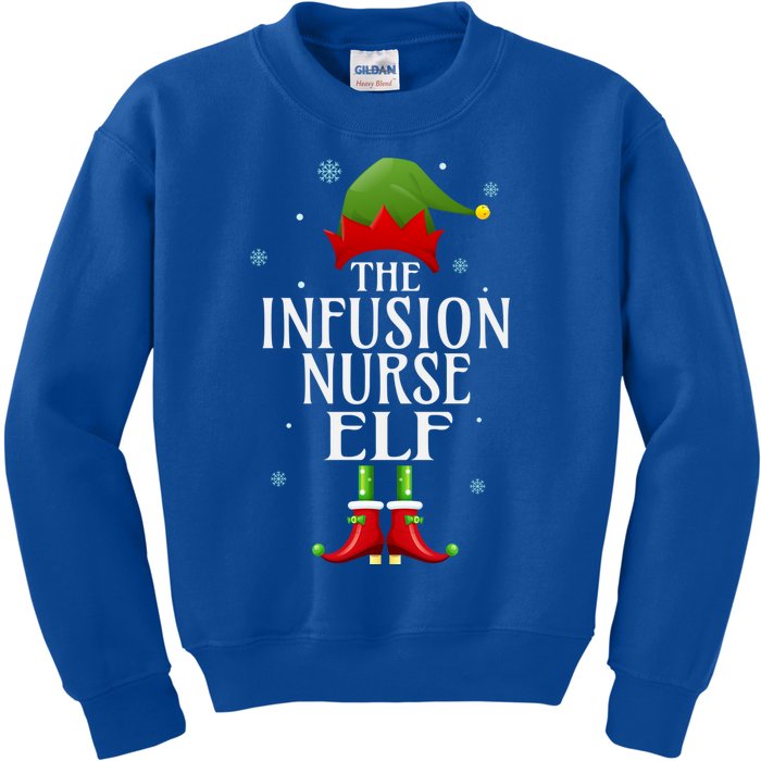 Infusion Nurse Elf Xmas Funny Family Matching Christmas Gift Kids Sweatshirt