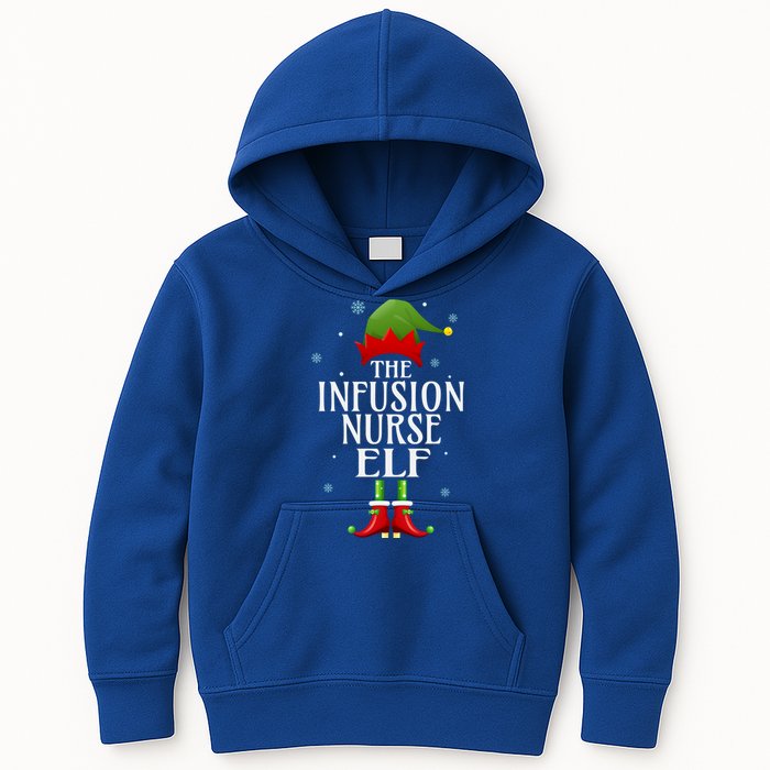 Infusion Nurse Elf Xmas Funny Family Matching Christmas Gift Kids Hoodie