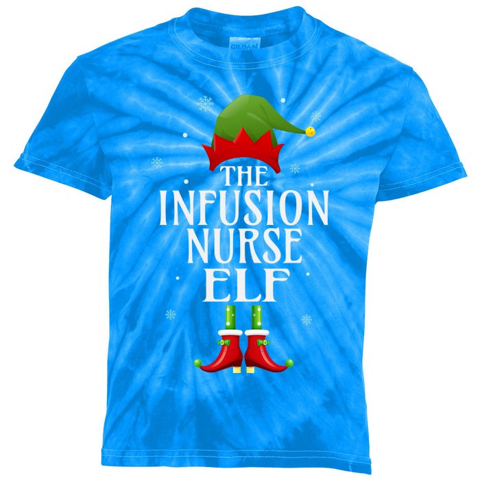 Infusion Nurse Elf Xmas Funny Family Matching Christmas Gift Kids Tie-Dye T-Shirt