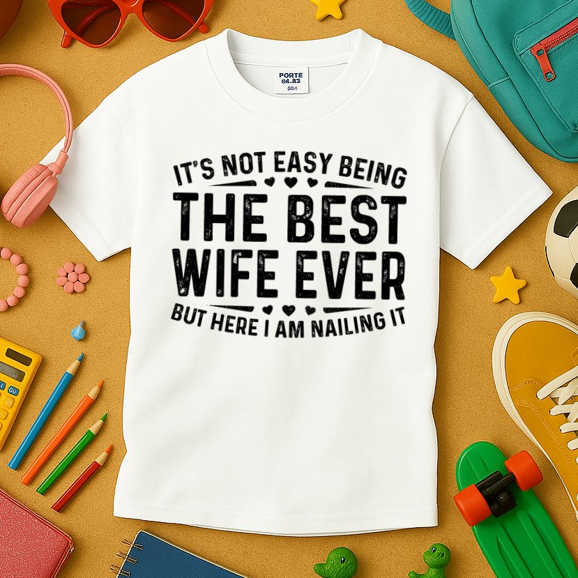 ItS Not Easy Being The Best Wife Ever Funny Wife Woman Cool Kids T-Shirt