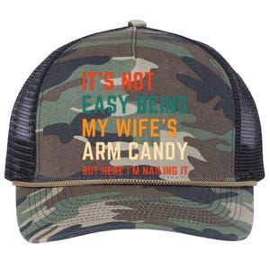 It's Not Easy Being My Wife's Arm Candy Retro Rope Trucker Hat Cap