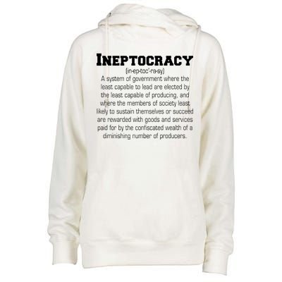 Ineptocracy Definition Womens Funnel Neck Pullover Hood