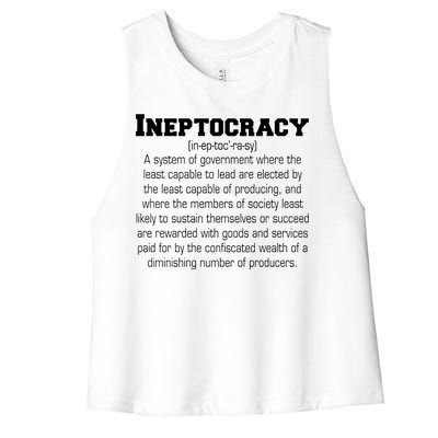 Ineptocracy Definition Women's Racerback Cropped Tank