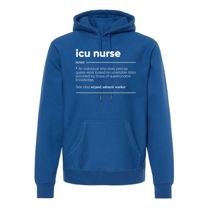 Icu Nurse Funny Definition Gift Premium Hoodie