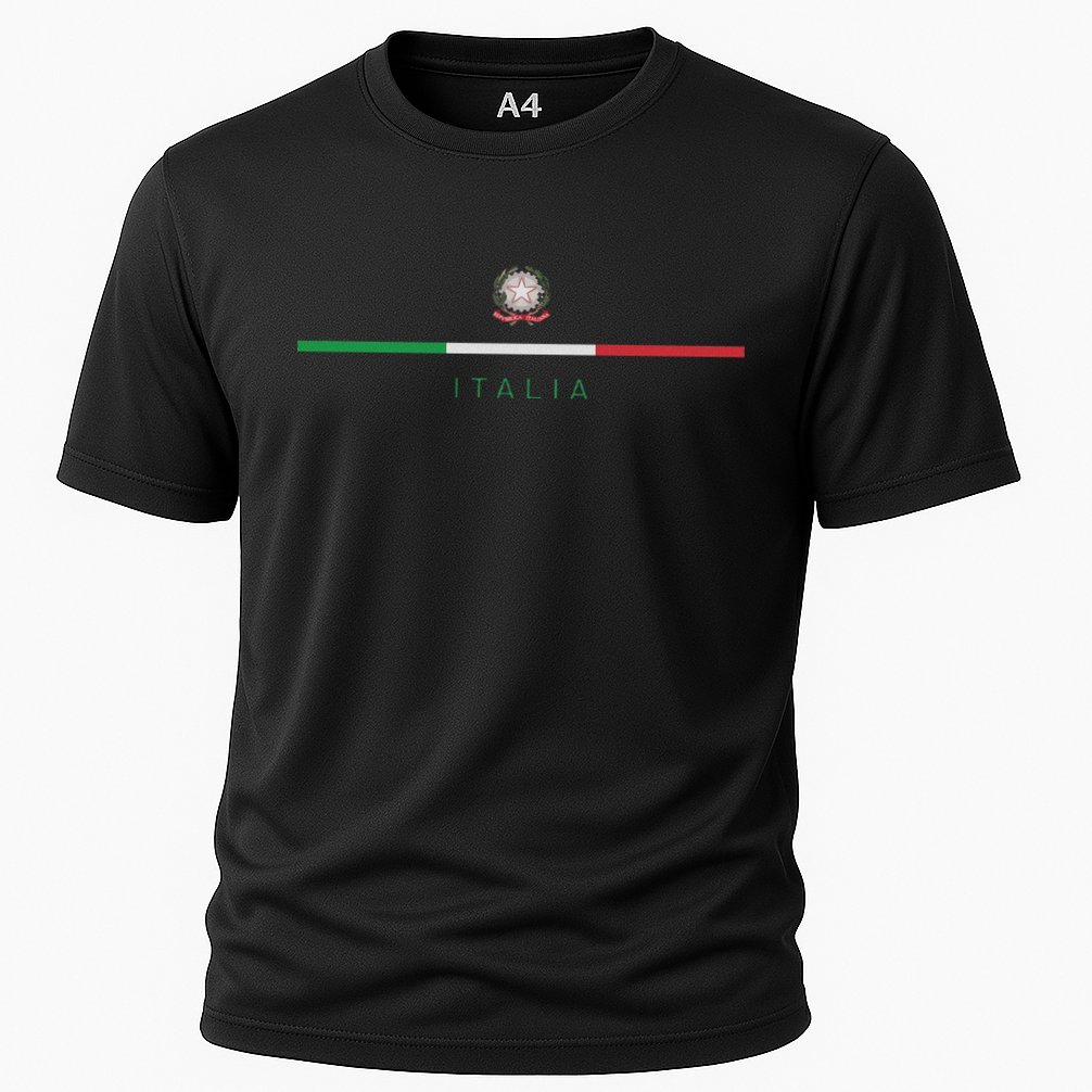 Italia National Flag Colors Italy Crest Logo Italian Roots Cooling Performance Crew T-Shirt