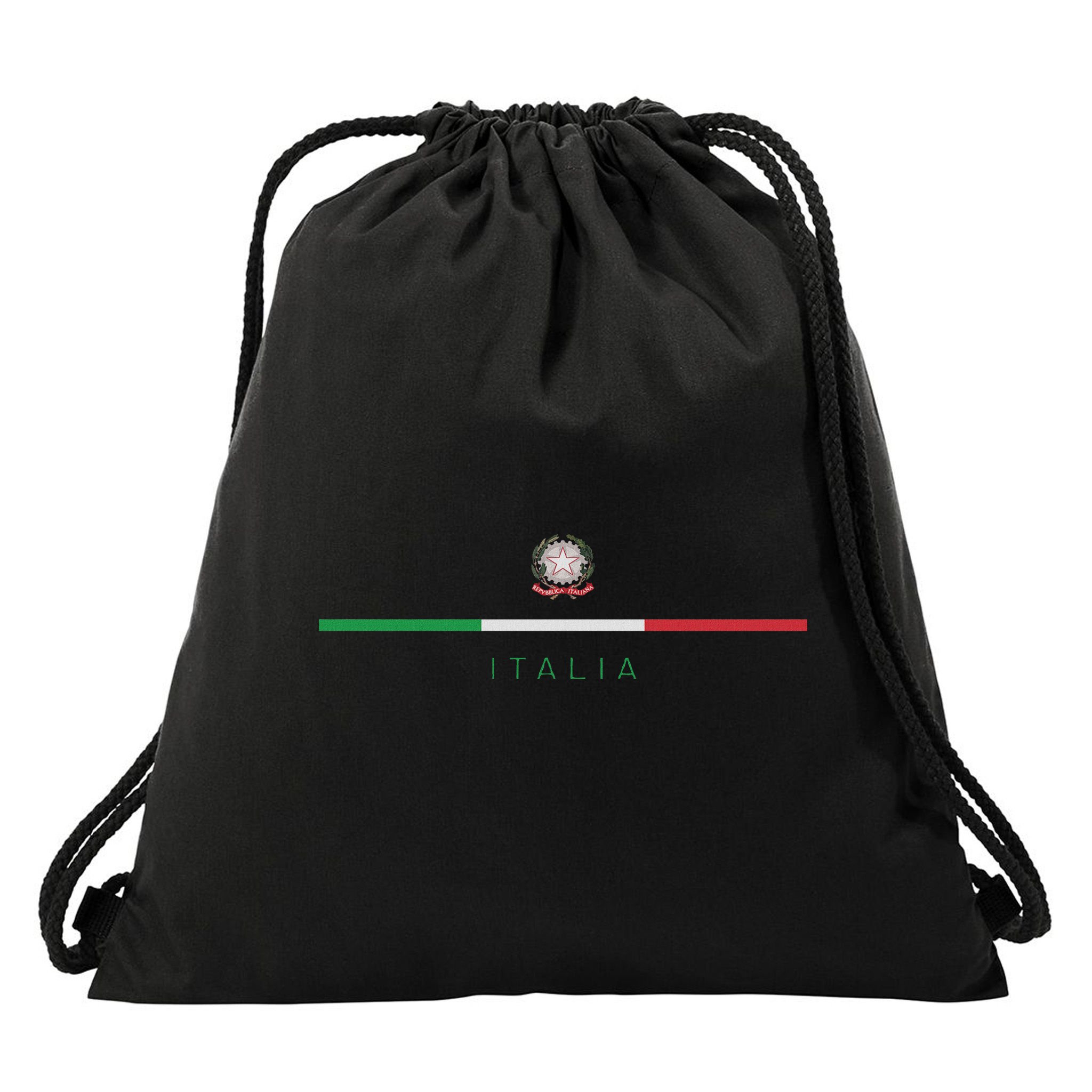 Italia National Flag Colors Italy Crest Logo Italian Roots Drawstring Bag