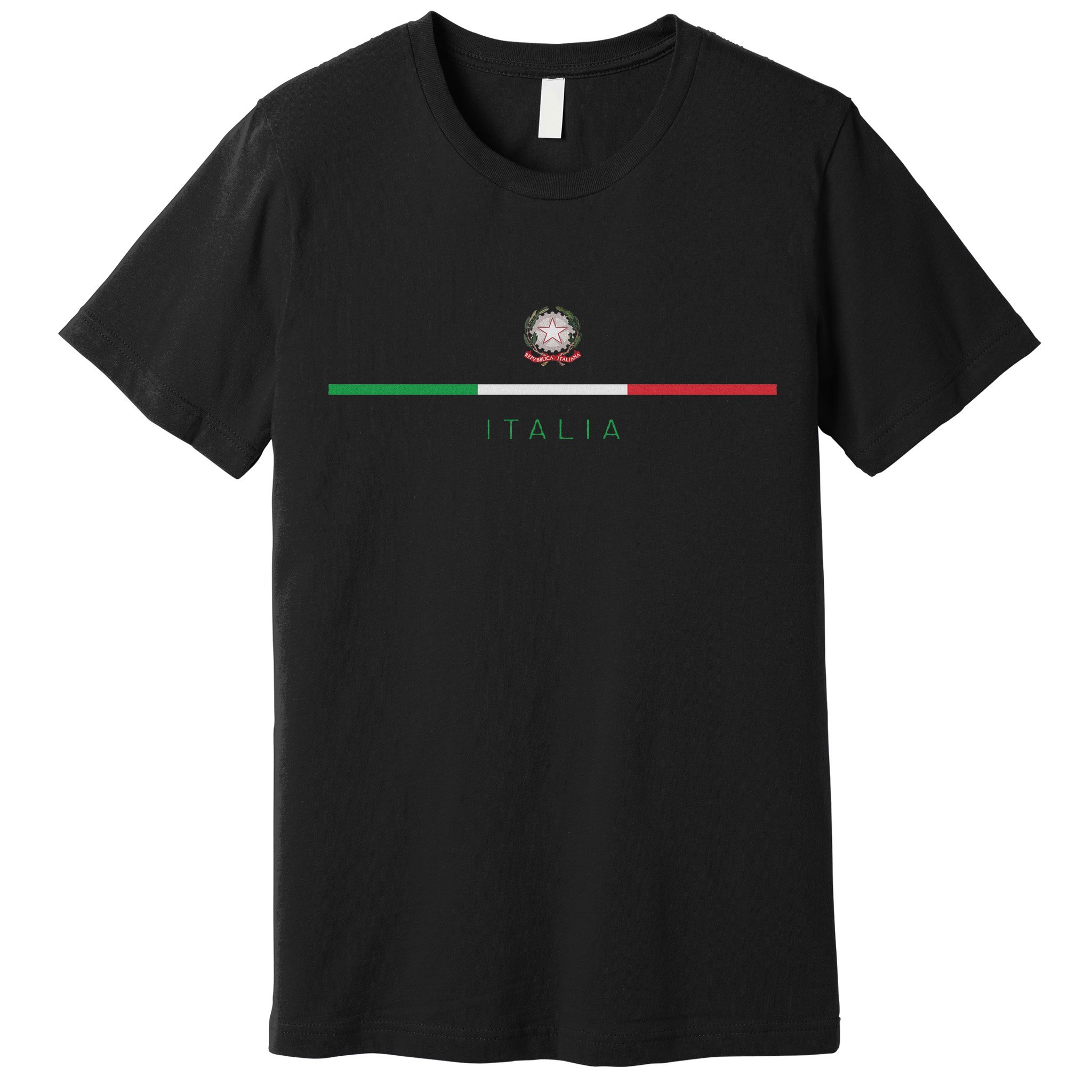 Italia National Flag Colors Italy Crest Logo Italian Roots Premium T-Shirt