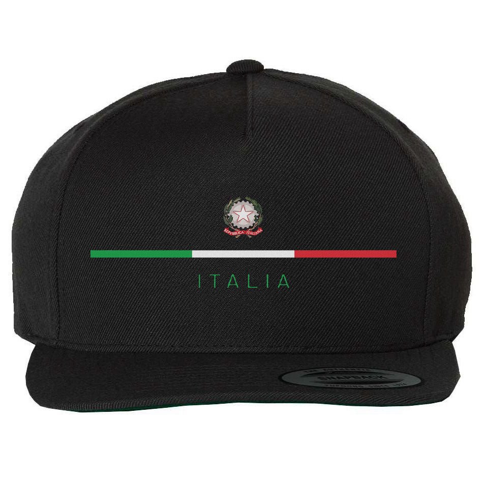 Italia National Flag Colors Italy Crest Logo Italian Roots Wool Snapback Cap