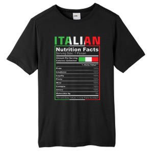 Italian Nutrition Facts Italiano Italy Pride Italian Flag Tall Fusion ChromaSoft Performance T-Shirt