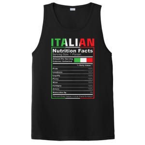 Italian Nutrition Facts Italiano Italy Pride Italian Flag PosiCharge Competitor Tank