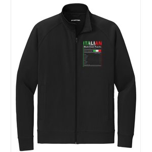 Italian Nutrition Facts Italiano Italy Pride Italian Flag Stretch Full-Zip Cadet Jacket