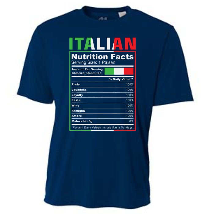 Italian Nutrition Facts Italiano Italy Pride Italian Flag Cooling Performance Crew T-Shirt