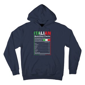 Italian Nutrition Facts Italiano Italy Pride Italian Flag Hoodie